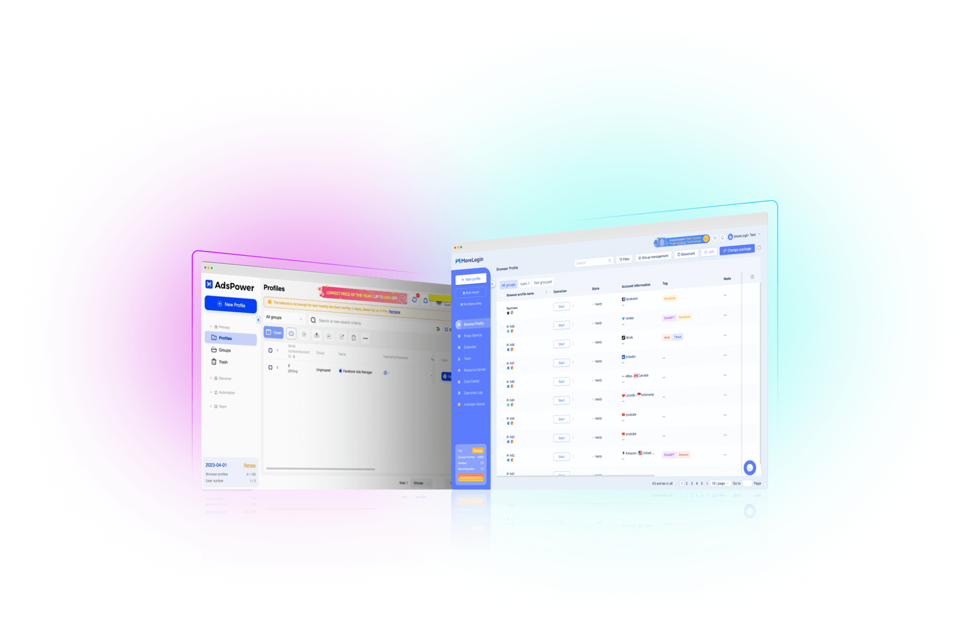 Adspower vs. MoreLogin